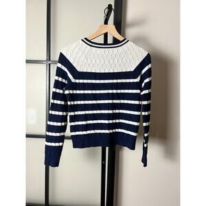 Milly Stripe Textured Stitch Sweater Size Medium